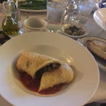 Photo of Vegan Mushroom filled Pastry with grilled asparagus and baked potato