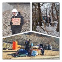 Homeless people out in the cold