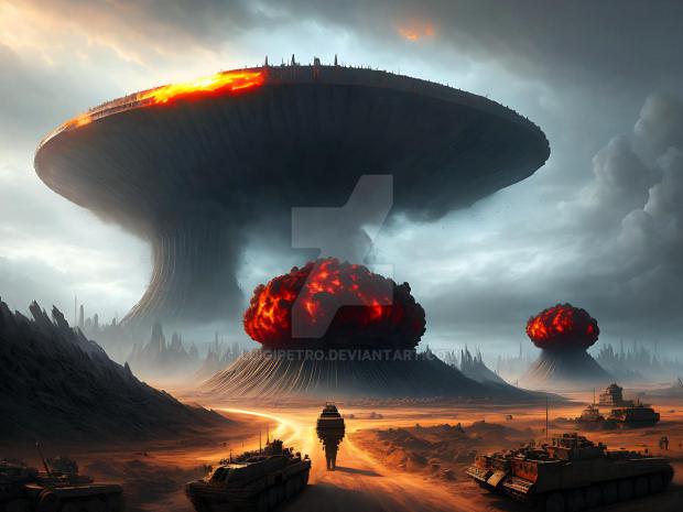 Nuclear War:  Creative commons image.  credit Luigi Petro at Deviant Art.  