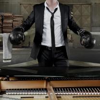 Ben Folds singer wearing boxing gloves