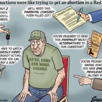 Comic about abortion rules applied to gun ownership