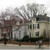 Houses lining a street