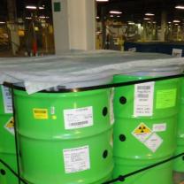 Green toxic waste barrels