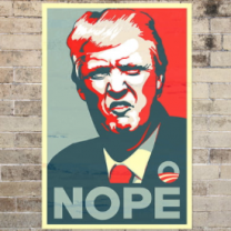 Poster of Trump and word NOPE