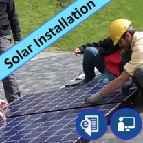 People installing solar panels