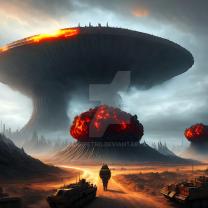 Nuclear War:  CC image.  credit Luigi Petro at Deviant Art.  